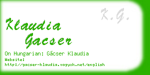 klaudia gacser business card