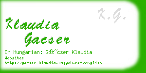 klaudia gacser business card